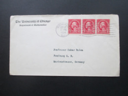 USA 1924 Perfin / Firmenlochung UOFC University Of Chicago Social Philately Dr. Oskar Bolza Mathematiker - Brieven En Documenten