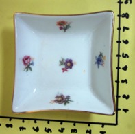 PIATTINO CERAMICA PM GERMANY FIORI BORDO DORATO  VINTAGE - Otros & Sin Clasificación