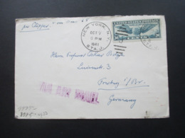 USA 1941 Zensurbeleg Mehrfachzensur OKW Air Mail Per Clipper Trans Atlantic Social Philately Dr.Oskar Bolza Mathematiker - Lettres & Documents