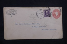 ETATS UNIS - Entier Postal + Complément De Boston Pour La Belgique En 1901 - L 43164 - 1901-20