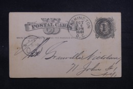 ETATS UNIS - Entier Postal Commercial De Washington En 1881 - L 43184 - ...-1900
