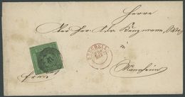 BADEN 6 BRIEF, 1853, 3 Kr. Schwarz Auf Grün, Riesenrandiges Kabinettstück (mit Teilen Von 4 Nebenmarken) Mit Nummernstem - Other & Unclassified