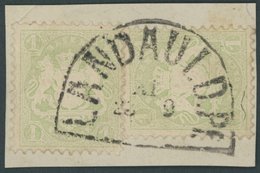 BAYERN 32c BrfStk, 1875, 1 Kr. Mattgrün, Wz. 2, 2x Auf Briefstück, Segmentstempel LANDAU I D.PF., Pracht, Gepr. Brettl - Other & Unclassified