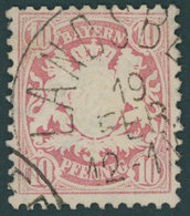 BAYERN 39a O, 1876, 10 Pf. Hellilarosa, Pracht, Mi. 140.- - Other & Unclassified