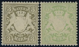 BAYERN 69/70x **, 1900, 3 Und 5 M, Mattorangeweißes Papier, Wz. 3, Postfrisch Pracht, Mi. 120.- - Sonstige & Ohne Zuordnung