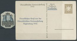 BAYERN PP 11C9 BRIEF, Privatpost: 1910, 3 Pf. Wappen Oberpfälzische Kreisausstellung, Mit Eingedrucktem Gruß Von Dto., D - Sonstige & Ohne Zuordnung
