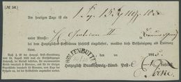 BRAUNSCHWEIG WOLFENBÜTTEL, Halbkreisstempel Auf Postschein (1845), Herzoglich Braunschweig Lüneb. Post, Pracht - Prefilatelia