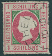 HELGOLAND 2 O, 1867, 1 S. Rosakarmin/dunkelgrün, Prachtstück, Signiert, Mi. 250.- - Helgoland