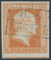 PREUSSEN 13a O, 1859, 1/2 Sgr. Rotorange, Ohne Wz., Teils Riesenrandig, Kabinett, Mi. (200.-) - Sonstige & Ohne Zuordnung