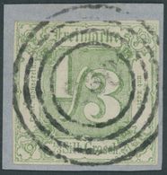 THURN Und TAXIS 27 BRIEF, 1863, 1/3 Sgr. Grün, Nummernstempel 230 (DERMBACH), Allseits Breitrandig, Kabinettbriefstück - Otros & Sin Clasificación
