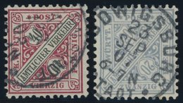 WÜRTTEMBERG 216b,231b O, 1896/1906, 40 Pf. Dunkelrosarot Und 20 Pf. Grautürkis, 2 Prachtwerte, Gepr. Klinkhammer, Mi. 70 - Otros & Sin Clasificación