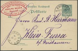 SST Bis 1918 02 BRIEF, ERFURT AUSSTELLUNGSPLATZ, 16.8.1894, Auf 5 Pf. Ganzsachenkarte, Pracht - Cartas & Documentos