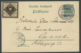 SST Bis 1918 01 BRIEF, LÜBECK-AUSSTELLUNG, 26.7.1895, Auf 5 Pf. Ganzsachenkarte Mit Ausstellungs-Vignette Deutsch-Nordis - Storia Postale