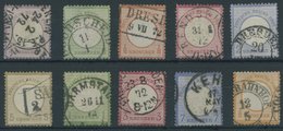 Dt. Reich O , 10 Werte Kleiner Brustschild (Mi.Nr. 1-7,9/10,14), Feinst/Pracht, Mi. 650.- - Used Stamps