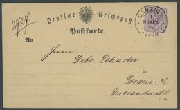 Dt. Reich 32 BRIEF, 1875, 5 Pfe. Graulila Mit Hufeisenstempel DANZIG N.I (Sp 7/1), Prachtkarte - Andere & Zonder Classificatie