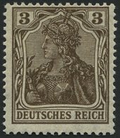 Dt. Reich 84IIb **, 1918, 3 Pf. Schwärzlichbraun Kriegsdruck, Pracht, Gepr. Jäschke, Mi. 70.- - Andere & Zonder Classificatie