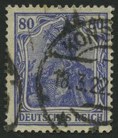 Dt. Reich 149b O, 1921, 80 Pf. Grauultramarin, Pracht, Gepr. Infla, Mi. 100.- - Gebraucht