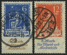 Dt. Reich 233/4 O, 1922, Allegorie, Pracht, Gepr. Infla, Mi. 60.- - Used Stamps