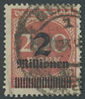 Dt. Reich 309APb O, 1923, 2 Mio. Auf 200 M. Bräunlichrot, Plattendruck, üblich Gezähnt Pracht, Gepr. Infla, Mi. 80.- - Gebraucht