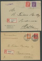 Dt. Reich Brief , 1928, 2 Einschreibbriefe Nach Malta Mit Verschiedenen Frankaturen (Mi.Nr. 392,395,413,419), Feinst - Used Stamps