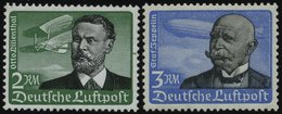 Dt. Reich 538/9x **, 1934, 2 RM Lilienthal Und 3 RM Graf Zeppelin, Senkrechte Gummiriffelung, 2 Prachtwerte, Mi. 330.- - Altri & Non Classificati