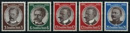 Dt. Reich 540-43x,y **, 1934, Kolonialforscher, 12 Pf. Beide Gummiriffelungen, 5 Prachtwerte, Mi. 235.- - Sonstige & Ohne Zuordnung