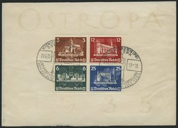 Dt. Reich Bl. 3 O, 1935, Block OSTROPA, Sonderstempel, Auf Unterlage Klebend, Rechts Verklebter Riss Sonst Pracht, Mi. 1 - Otros & Sin Clasificación