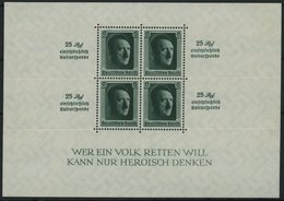 Dt. Reich Bl. 9 *, 1937, Block Kulturspende, Falzreste Im Rand, Pracht, Mi. 100.- - Otros & Sin Clasificación