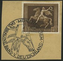 Dt. Reich 671y BrfStk, 1938, 42 Pf. Braunes Band, Waagerechte Gummiriffelung, Sonderstempel, Prachtbriefstück, Mi. (60.- - Otros & Sin Clasificación