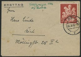 Dt. Reich 859 BRIEF, 1943, 12 Pf. W.H.W Auf FDC, Feinst (Marke Leimfleckig) - Otros & Sin Clasificación