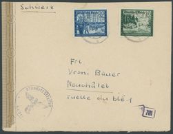 Dt. Reich 891/2 BRIEF, 1944, 16 Und 20 Pf. Kameradschaft Auf Zensurbrief In Die Schweiz Mit Adlerstempel STANDORTÄLTESTE - Otros & Sin Clasificación