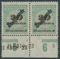 DIENSTMARKEN D 87 HAN **, 1923, 20 Mrd. M. Opalgrün/schwärzlichockerbraun Mit HAN, Postfrisch, Pracht, Mi. 300.- - Dienstmarken