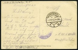 ZEPPELINPOST - MILITÄRLUFTSCHIFFAHRT 1917, LUFTSCHIFFERBATAILLON Nr. 5, Violetter Briefstempel Auf Karte Aus SCHNEIDEMÜH - Luft- Und Zeppelinpost