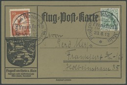 ZEPPELINPOST 15 BRIEF, 1912, 20 Pf. E.EL.P. Auf Flugpostkarte Mit 5 Pf. Zusatzfrankatur Und Zahlreichen Unterschriften,  - Correo Aéreo & Zeppelin