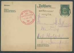 ZEPPELINPOST 022Ib BRIEF, 1928, Friedrichshafen-Berlin-Staaken, 8 Pf. Beethoven-Ansichtskarte Mit Maschinenstempel BERLI - Correo Aéreo & Zeppelin