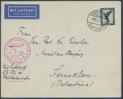 ZEPPELINPOST 23IAa BRIEF, 1929, Orientfahrt, Auflieferung Friedrichshafen, Nach Jerusalem Mit Reklame Maschinenstempel V - Airmail & Zeppelin