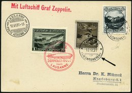 ZEPPELINPOST 110A BRIEF, 1931, Fahrt Nach Vaduz, Frankiert Mit Sondermarke 1 Fr. Und Zusatzfrankatur Auf Prachtkarte - Correo Aéreo & Zeppelin