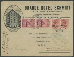 ZEPPELINPOST 130B BRIEF, 1931, 2. Südamerikafahrt, Brasilianische Post, Frankiert Mit 2 Zeppelinmarken Zu 2500 Reis, Hot - Correo Aéreo & Zeppelin