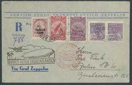 ZEPPELINPOST 158B BRIEF, 932, 4. Südamerikafahrt, Frankiert Mit Zeppelinmarke Zu 7000 Reis, Einschreibbrief, Pracht - Airmail & Zeppelin