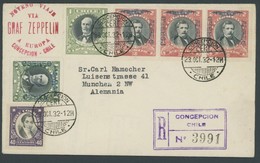 ZEPPELINPOST 199A BRIEF, 1932, 9. Südamerikafahrt, Chilenische Post, Einschreibbrief Der Rückfahrt, Pracht - Airmail & Zeppelin