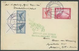 ZEPPELINPOST 201Ab BRIEF, 1933, Deutschlandfahrt, Bordpost, Frankiert U.a. Mit Zusammendruck Mi.Nr. 21.1 Im Paar, Pracht - Airmail & Zeppelin