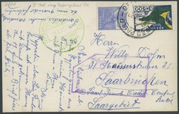 ZEPPELINPOST 227 BRIEF, 1933, 5. Südamerikafahrt, Brasilianische Post, Seltene Zeppelin-Fotokarte Von Sao Paulo Nach Saa - Airmail & Zeppelin