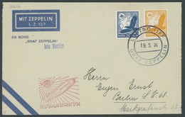 ZEPPELINPOST 246Ab BRIEF, 1934, Deutschlandfahrt, Bordpost Bis Berlin, Rückseitig Mit Eckener-Spendenmarke, Prachtbrief - Airmail & Zeppelin