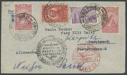 ZEPPELINPOST 261A BRIEF, 1934, 4. Südamerikafahrt, Brasilianische Post, Nachsendung über Breslau, Prachtbrief - Correo Aéreo & Zeppelin