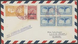 ZEPPELINPOST 261A BRIEF, 1934, 4. Südamerikafahrt, Brasilianische Post, Rote Aufgabestempel VICTORIA ESP. SANTO, Prachtb - Airmail & Zeppelin