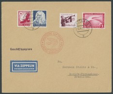 ZEPPELINPOST 315Be BRIEF, 1935, 10. Südamerikafahrt, Flugpostbestätigungsstempel E, L1 Geschäftspapiere Auf Prachtbrief - Correo Aéreo & Zeppelin