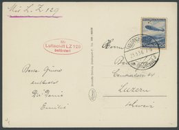 ZEPPELINPOST 401Ab BRIEF, 1936, 1. Postfahrt Hindenburg, Auflieferung Friedrichshafen, Frankiert Mit 50 Pf. Zeppelinmark - Correo Aéreo & Zeppelin