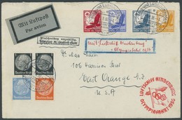 ZEPPELINPOST 427B BRIEF, 1936, Olympiafahrt, Auflieferung Rhein-Main-Flughafen, Sonderbestätigungsstempel In Ziegelrot,  - Airmail & Zeppelin