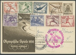 ZEPPELINPOST 427Bd BRIEF, 1936, Olympiafahrt, Auflieferung Rhein-Main-Flughafen, Olympia-Ganzsachenkarte, Seltene Rohrpo - Correo Aéreo & Zeppelin