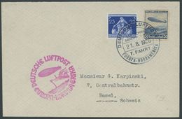 ZEPPELINPOST 430D BRIEF, 1936, 7. Nordamerikafahrt, Bordpost Von Der Rückfahrt Nach Basel, Prachtbrief - Airmail & Zeppelin